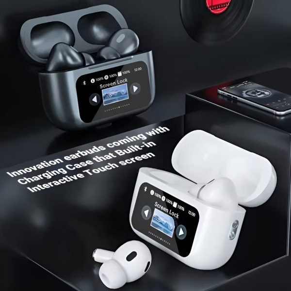 A9 Pro High Quality Sound, ENC Noise Reduction Wireless AirPods With Smart Touch Screen Control